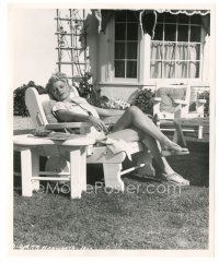 5d791 RITA HAYWORTH 8x10 still '40s with blonde hair relaxing in chair at home by Coburn!