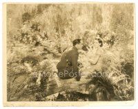 5d856 SMILIN' THROUGH 7.75x10 still '32 pretty Norma Shearer in forest with soldier Fredric March!