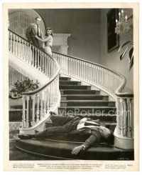 5d880 STRANGE LOVE OF MARTHA IVERS 8x10 still '46 Heflin & Stanwyck watch fallen Douglas on stairs