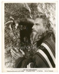 5d909 TEN COMMANDMENTS 8x10 still '56 close up of bearded Charlton Heston as Moses!