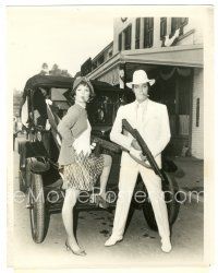 5d935 TROUBLE WITH GIRLS candid 8x10 still '69 Elvis Presley & Marlyn Mason in Bonnie & Clyde pose!