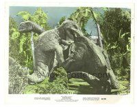 5d082 DINOSAURUS color 8x10 still '60 cool special effects image of T-Rex attacking brontosaurus!