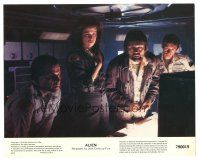 5d066 ALIEN color 8x10 still '79 Sigourney Weaver, Tom Skerritt & Ian Holm watch screen!