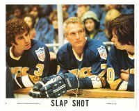5d105 SLAP SHOT 8x10 mini LC #4 '77 great close up of hockey player Paul Newman in penalty box!