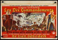 5f285 TEN COMMANDMENTS Belgian '56 Cecil B. DeMille, art of Charlton Heston, Yul Brynner!