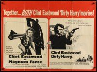 5f384 DIRTY HARRY/MAGNUM FORCE British quad '75 cool mirror image of Clint Eastwood, double trouble!