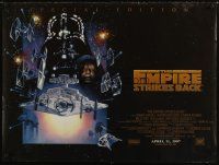 5f389 EMPIRE STRIKES BACK advance DS British quad R97 George Lucas sci-fi epic, great art by Drew!