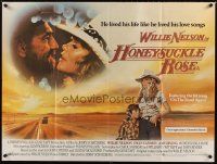 5f395 HONEYSUCKLE ROSE British quad '81 art of Willie Nelson, Cannon & Amy Irving, country music!