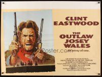 5f406 OUTLAW JOSEY WALES British quad '76 Clint Eastwood is an army of one, cool double-fisted art