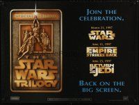 5f421 STAR WARS TRILOGY DS British quad '97 Empire Strikes Back, Return of the Jedi!