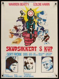 5f433 $ Danish '72 great art of bank robbers Warren Beatty & Goldie Hawn!