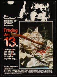 5f467 FRIDAY THE 13th Danish '80 great Joann art, slasher horror classic, 24 hours of terror!