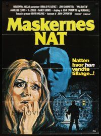 5f470 HALLOWEEN Danish '79 John Carpenter classic, different Hansen horror art!