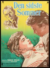 5f486 LAST SUMMER Danish '55 Harald Braun's Der letzte Sommer, great Wenzel artwork!