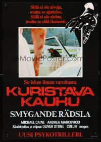 5f180 HAND Finnish '83 Oliver Stone directed, image of Michael Caine covered in blood!