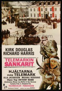 5f181 HEROES OF TELEMARK Finnish '66 Kirk Douglas & Harris stop Nazis from making atom bomb!