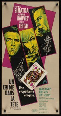 5f656 MANCHURIAN CANDIDATE French '62 cool Grinsson art of Frank Sinatra, Harvey & Leigh!