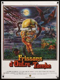 5f683 FROM BEYOND THE GRAVE French 23x32 '73 cool different horror art of dagger through skull!