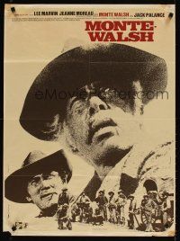 5f697 MONTE WALSH French 23x32 '71 close up Ferracci art of cowboy Lee Marvin & Jack Palance!
