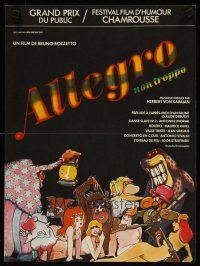 5f721 ALLEGRO NON TROPPO French 15x21 '77 Bruno Bozzetto, great wacky sexy cartoon artwork!