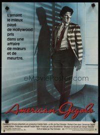 5f722 AMERICAN GIGOLO French 15x21 '80 handsomest male prostitute Richard Gere framed for murder!