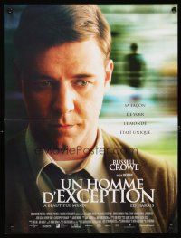 5f725 BEAUTIFUL MIND French 15x21 '01 Ron Howard directed, paranoid-schizophrenic Russell Crowe!