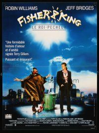 5f755 FISHER KING French 15x21 '91 Jeff Bridges & Robin Williams searching for sanity!