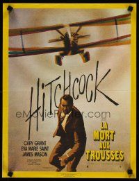 5f798 NORTH BY NORTHWEST CinePoster REPRO French 15x21 1985 Cary Grant & cropduster, Hitchcock classic!