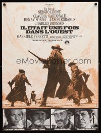 5f801 ONCE UPON A TIME IN THE WEST French 15x21 R80s art of Cardinale, Fonda, Bronson & Robards!