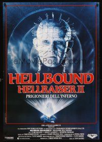 5f552 HELLBOUND: HELLRAISER II Italian 1sh '88 Clive Barker on a descent into Hell, Pinhead!