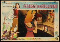 5f651 GULLIVER'S TRAVELS Italian 13x18 pbusta R50s classic cartoon by Dave Fleischer, great image!