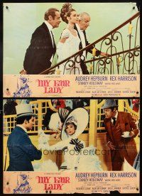 5f625 MY FAIR LADY set of 8 Italian photobustas '65 pretty Audrey Hepburn & Rex Harrison!