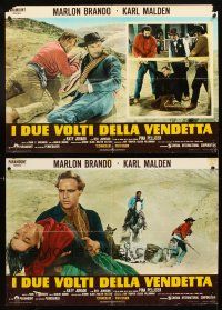 5f628 ONE EYED JACKS set of 6 Italian photobustas R70s images of star & director Marlon Brando!