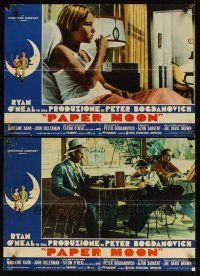 5f630 PAPER MOON set of 4 Italian photobustas '73 smoking Tatum O'Neal & w/dad Ryan O'Neal!