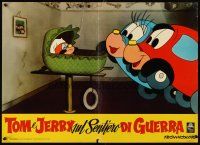 5f646 TOM & JERRY Italian photobusta 1961 great cartoon art of proud mom & pop cars!