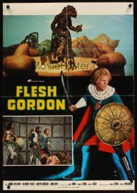 5f567 FLESH GORDON ItalianFrench lrg pbusta '75 sexy sci-fi spoof, wacky erotic super hero!!