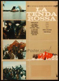 5f588 RED TENT set of 2 Italian lrg pbustas '69 Hardy Kruger, Claudia Cardinale, action scenes!