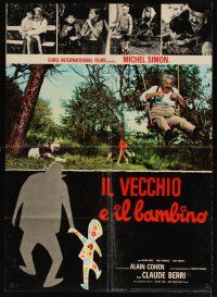5f595 TWO OF US Italian lrg pbusta '68 Claude Berri's Le vieil homme et l'enfant, Michel Simon