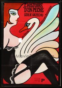 5f162 STORY OF A SIN PolishFrench '75 Dzieje Grzechu, great sexy artwork by Jerzy Flisak!