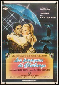 5f236 UMBRELLAS OF CHERBOURG Spanish '64 Catherine Deneuve, directed by Jacques Demy!