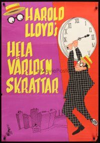 5f315 HAROLD LLOYD'S WORLD OF COMEDY Swedish '62 one of the great comics of all time at his best!