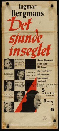 5f358 SEVENTH SEAL Swedish stolpe R60 Ingmar Bergman's Det Sjunde Inseglet, Bengt Ekerot as Death!