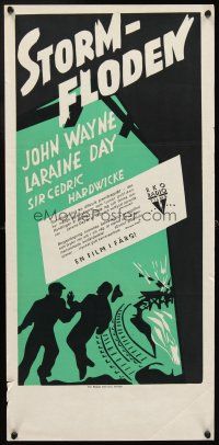 5f364 TYCOON Swedish stolpe '47 John Wayne & Laraine Day, great different artwork!