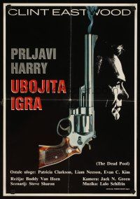 5f113 DEAD POOL Yugoslavian 17x24 '88 Clint Eastwood as tough cop Dirty Harry, cool smoking gun image!