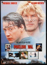 5f126 POINT BREAK Yugoslavian 17x24 '91 Keanu Reeves Patrick Swayze, bank robbery & surfing!