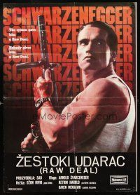 5f128 RAW DEAL Yugoslavian '86 tough guy Arnold Schwarzenegger w/gun!