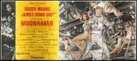 5h290 MOONRAKER int'l 24sh '79 art of Roger Moore as James Bond & sexy space babes by Goozee!