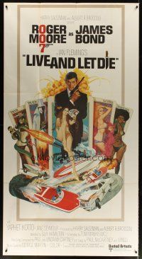 5h233 LIVE & LET DIE east hemi 3sh '73 tarot card art of Roger Moore as James Bond by McGinnis!