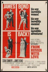 5h040 FROM RUSSIA WITH LOVE style B 1sh '64 Sean Connery as Ian Fleming's James Bond 007 is back!