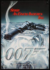 5h496 DIE ANOTHER DAY teaser German '02 Pierce Brosnan as James Bond, cool image of gun melting ice